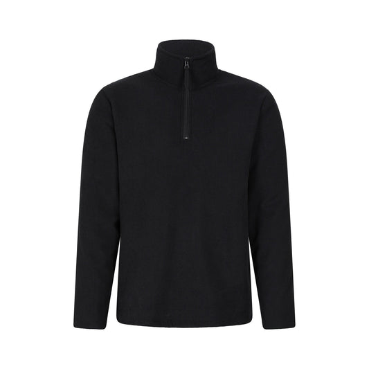 Black - Front - Mountain Warehouse Mens Farland Fleece Lined Half Zip Midlayer