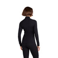 Black - Back - Animal Womens-Ladies Merino Wool Quarter Zip Midlayer