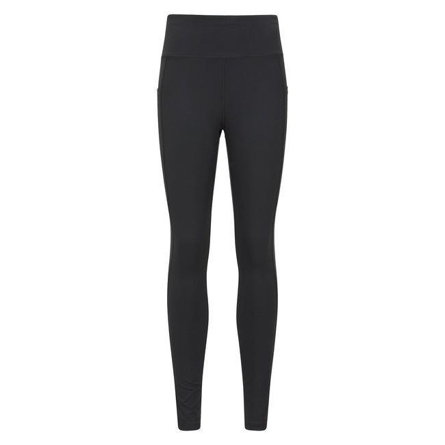 Black - Front - Mountain Warehouse Womens-Ladies Blackout High Waist Leggings