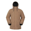 Tan - Front - Mountain Warehouse Mens Marlow Waterproof Parka