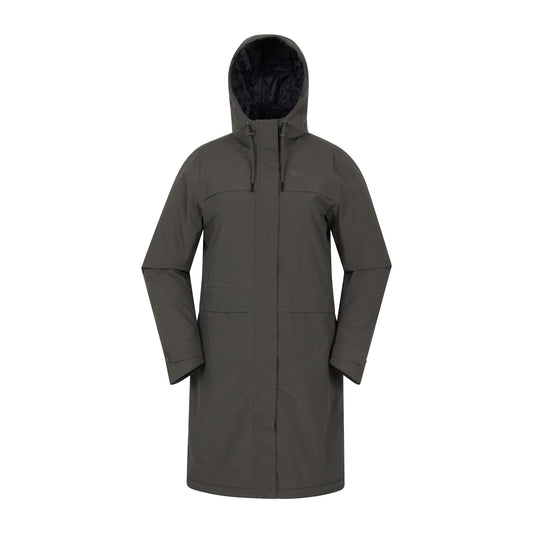 Khaki - Front - Mountain Warehouse Womens-Ladies Avery Waterproof Long Length Jacket