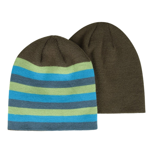 Khaki - Front - Mountain Warehouse Childrens-Kids Assorted Designs Beanie (Pack of 2)