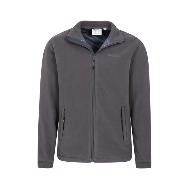 Grey - Pack Shot - Mountain Warehouse Mens Bernard II Windproof Fleece Jacket
