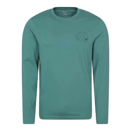 Green - Front - Mountain Warehouse Mens Bike Long-Sleeved T-Shirt