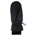 Black - Back - Mountain Warehouse Childrens-Kids Faux Fur Lined Isotherm Ski Mittens
