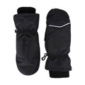 Black - Side - Mountain Warehouse Childrens-Kids Faux Fur Lined Isotherm Ski Mittens