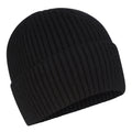Black - Front - Mountain Warehouse Womens-Ladies IsoTherm Ribbed Faux Fur Lined Beanie