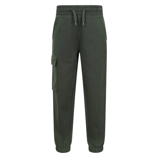 Khaki Green - Front - Mountain Warehouse Childrens-Kids Avery Brushed Back Jogging Bottoms