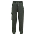 Khaki Green - Front - Mountain Warehouse Childrens-Kids Avery Brushed Back Jogging Bottoms