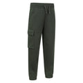 Khaki Green - Side - Mountain Warehouse Childrens-Kids Avery Brushed Back Jogging Bottoms