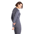 Grey - Back - Animal Womens-Ladies Merino Wool Long-Sleeved Base Layer Top