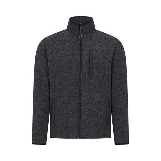 Charcoal - Front - Mountain Warehouse Mens Hayfield Faux Fur Lined Full Zip Fleece Top