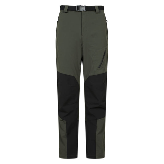 Green - Front - Mountain Warehouse Mens Forest Fleece Lined Two Tone Winter Trousers