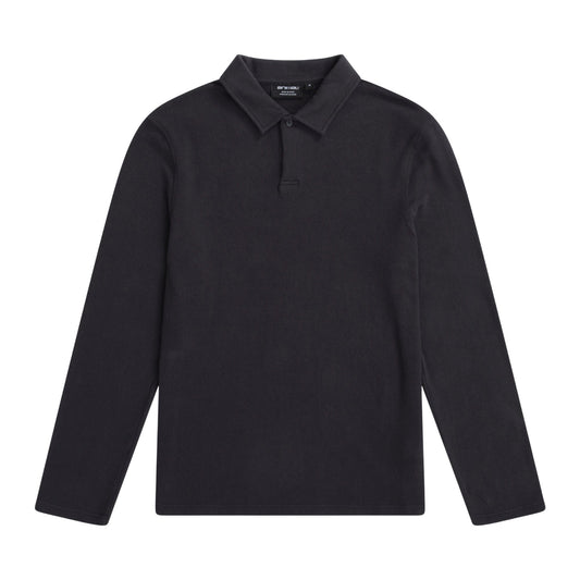 Black - Front - Animal Mens Ollie Long-Sleeved Polo Shirt