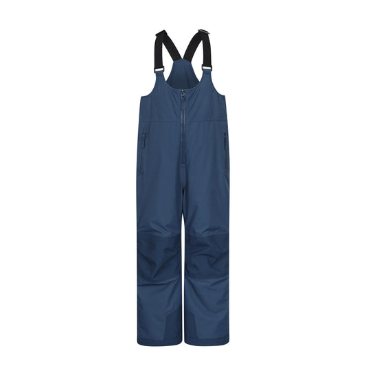 Navy - Front - Mountain Warehouse Childrens-Kids Falcon Extreme Waterproof Bib Front Snow Ski Trousers
