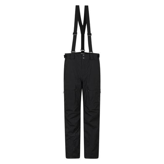Black - Front - Mountain Warehouse Mens Ariel Waterproof Cargo Pocket Ski Trousers