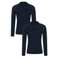 Navy - Front - Mountain Warehouse Mens Merino Wool Base Layer Top (Pack of 2)
