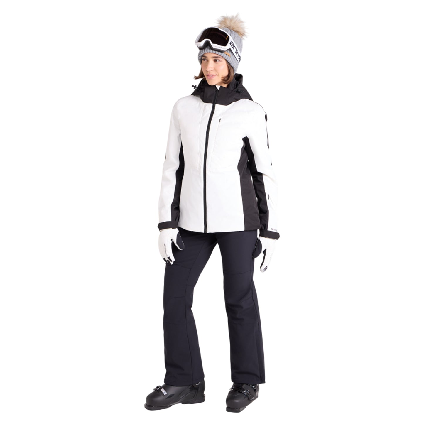 Black - Pack Shot - Animal Womens-Ladies Energy Baffled Stitching Ski Jacket