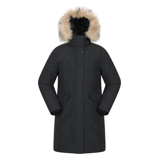 Black - Front - Mountain Warehouse Womens-Ladies Marlow Extreme Down Waterproof Parka