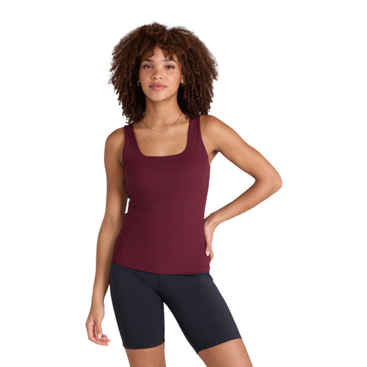 Burgundy - Front - Animal Womens-Ladies Active Ribbed Vest Top