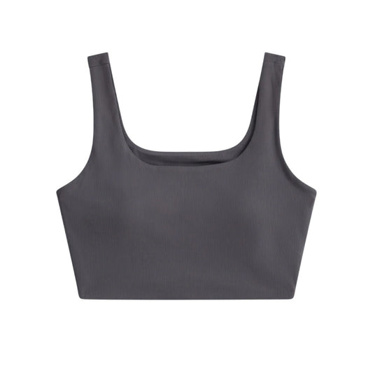 Charcoal - Front - Animal Womens-Ladies Laurel Cropped Tank Top
