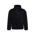 Black - Front - Mountain Warehouse Childrens-Kids Teddy Half Zip Fleece Top