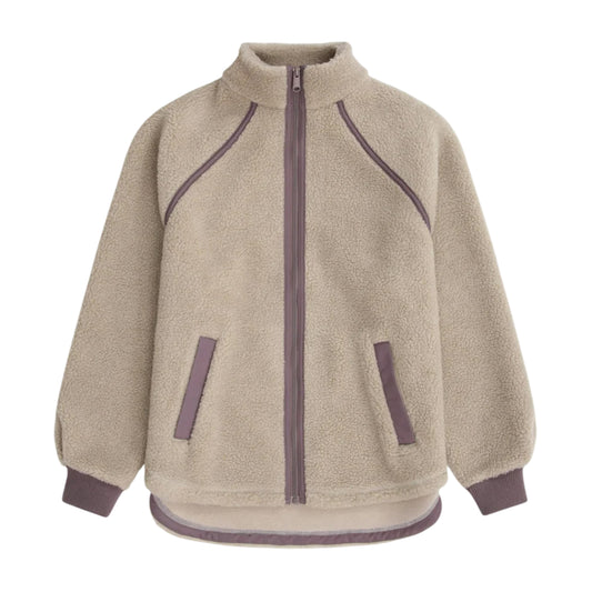 Dark Beige - Front - Animal Womens-Ladies Bonnie Borg Trim Fleece Jacket