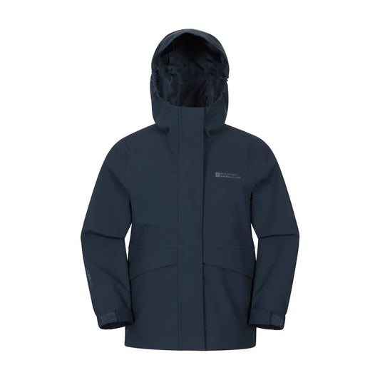 Navy - Front - Mountain Warehouse Childrens-Kids April Waterproof Jacket