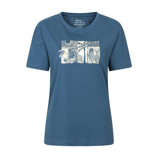 Navy - Front - Mountain Warehouse Womens-Ladies Sea Relaxed Fit T-Shirt