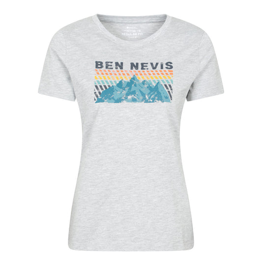 Light Grey - Front - Mountain Warehouse Womens-Ladies Ben Nevis Mountain T-Shirt