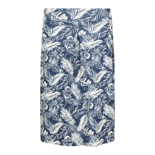 Navy - Front - Mountain Warehouse Womens-Ladies Waterfront Tropical Leaves Jersey Midi Skirt