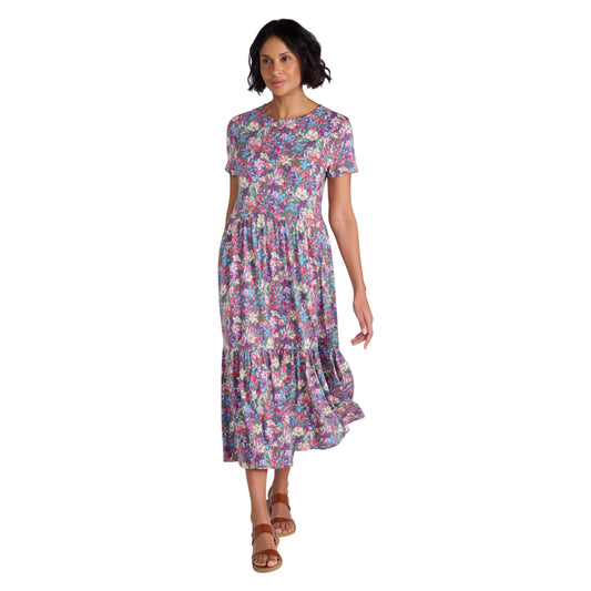 Multicoloured - Front - Mountain Warehouse Womens-Ladies Sardinia Floral UV Tiered Dress