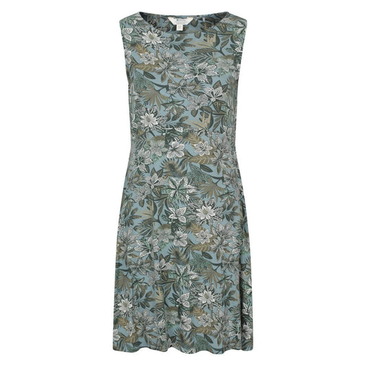 Khaki Green - Front - Mountain Warehouse Womens-Ladies Milos Floral Sleeveless Dress