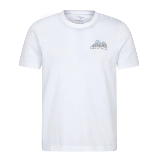 Off White - Front - Mountain Warehouse Mens Lake District Chest Print T-Shirt