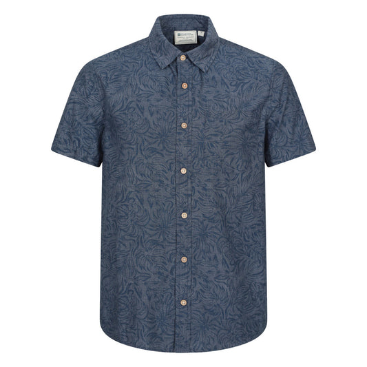 Pale Blue - Front - Mountain Warehouse Mens Tropical Patterned Short-Sleeved Shirt