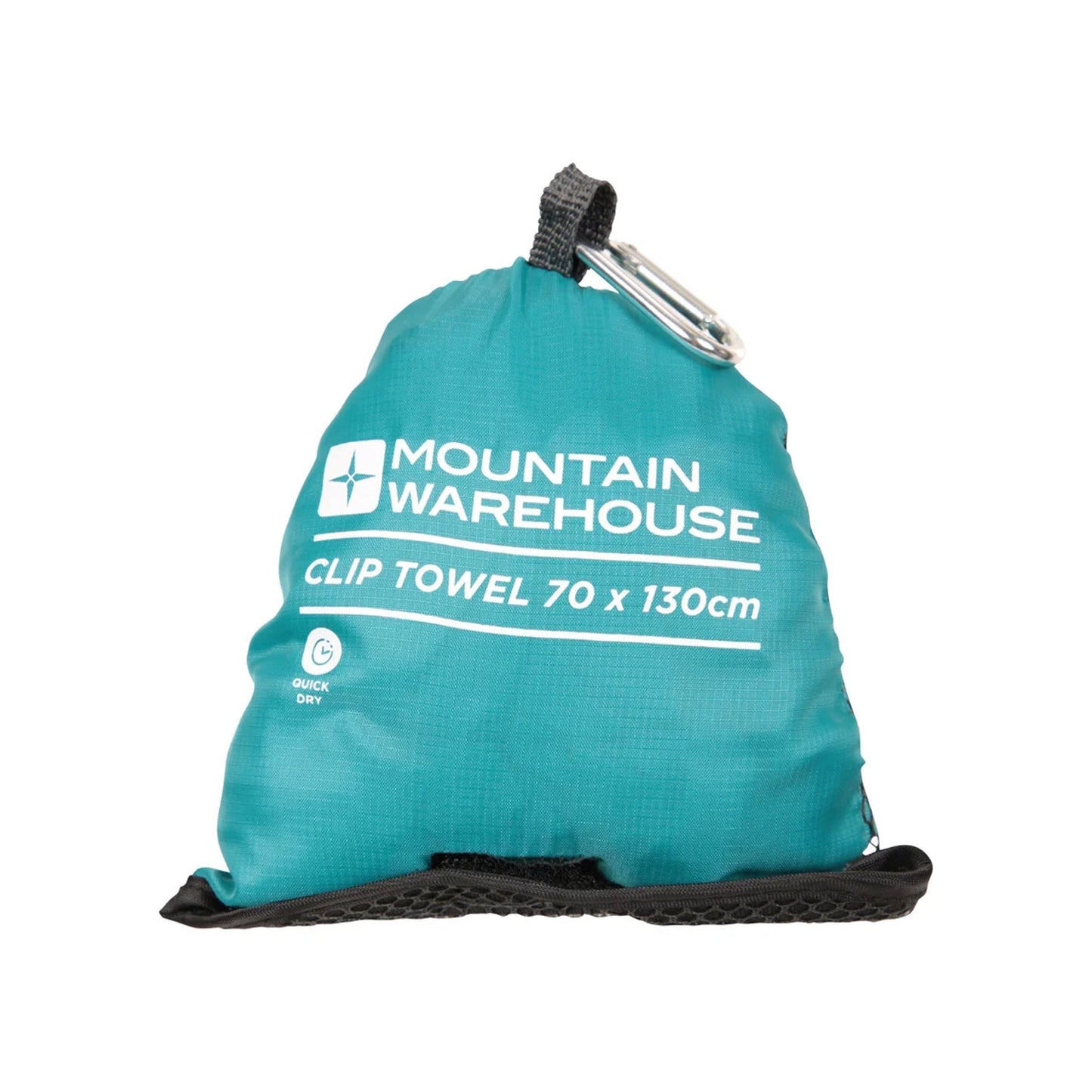 Teal - Lifestyle - Mountain Warehouse Plain Clip Travel Towel