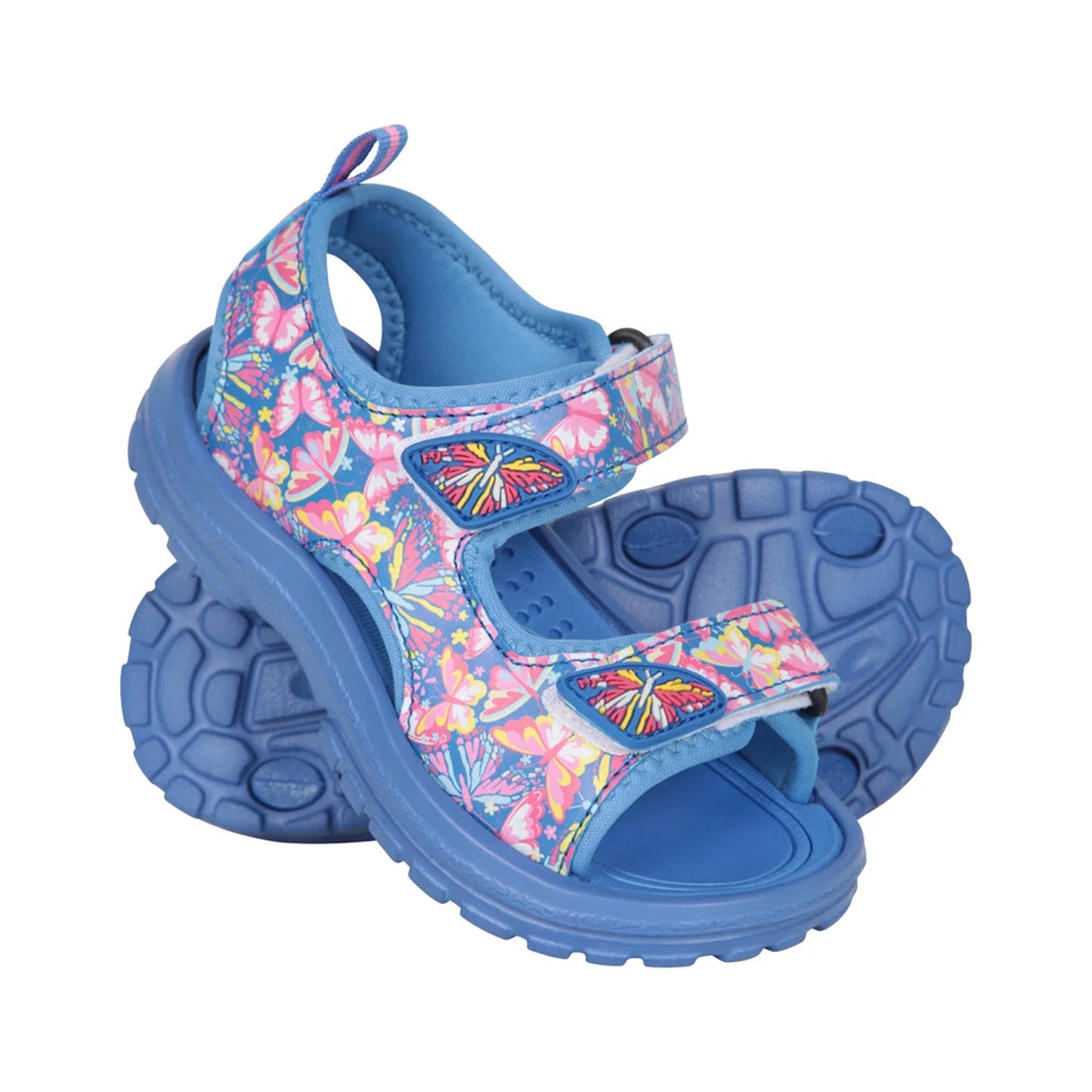 Dark Blue - Pack Shot - Mountain Warehouse Childrens-Kids Sand Butterflies Sandals