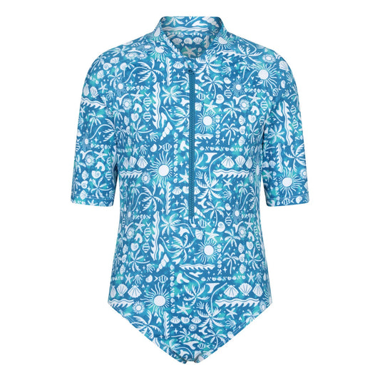Blue - Front - Mountain Warehouse Childrens-Kids Mira Sealife Rash Guard