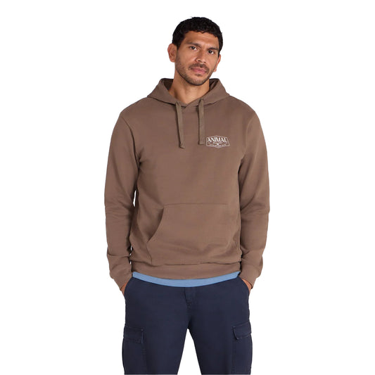 Brown - Front - Animal Mens River Logo Hoodie