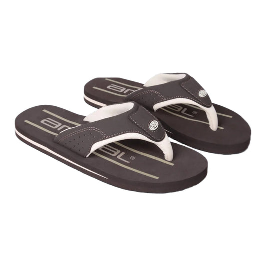 Dark Brown - Front - Animal Mens Jekyl Logo Flip Flops
