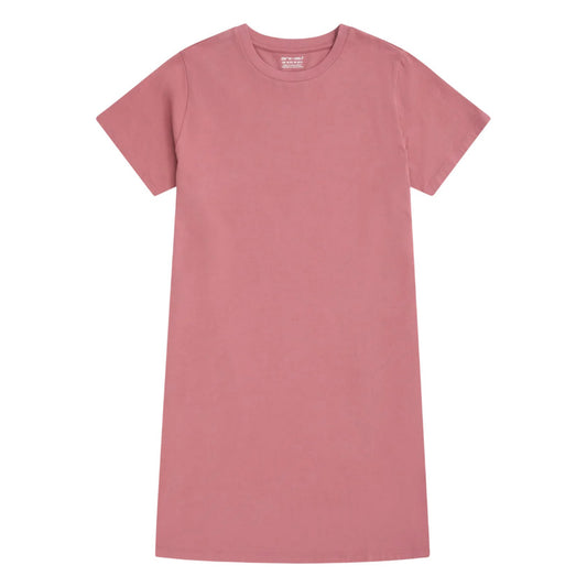 Pink - Front - Animal Womens-Ladies Plain Jersey T-Shirt Dress