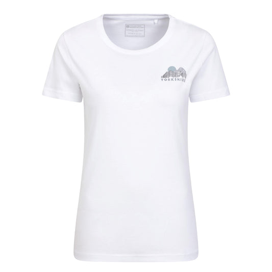 White - Front - Mountain Warehouse Womens-Ladies Yorkshire Mountain T-Shirt