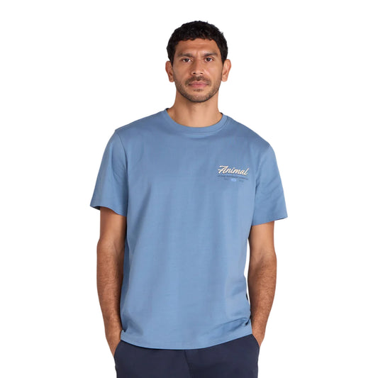 Blue - Front - Animal Mens Chase Graphic Relaxed Fit T-Shirt