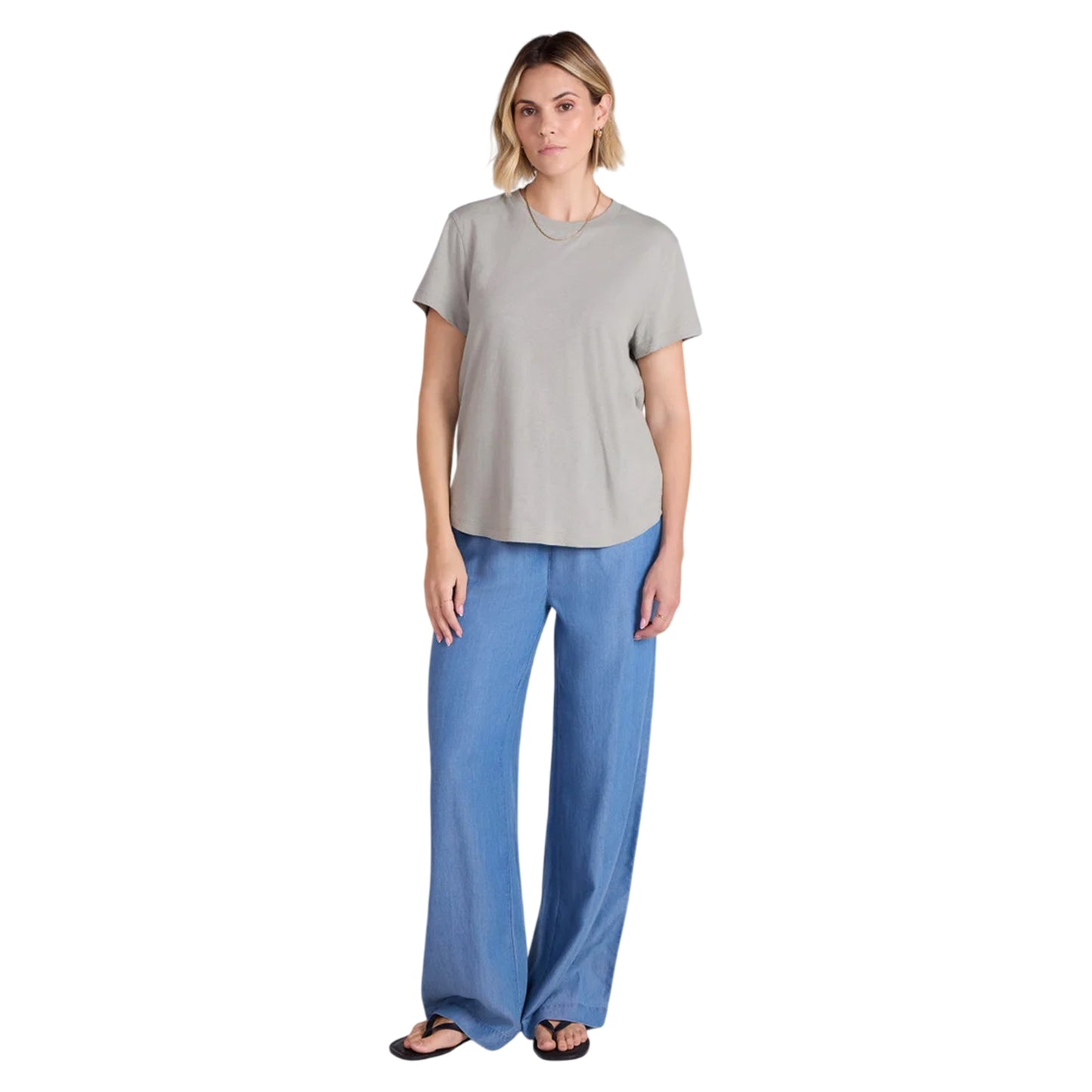 Pale Green - Side - Animal Womens-Ladies Miley Linen Blend T-Shirt