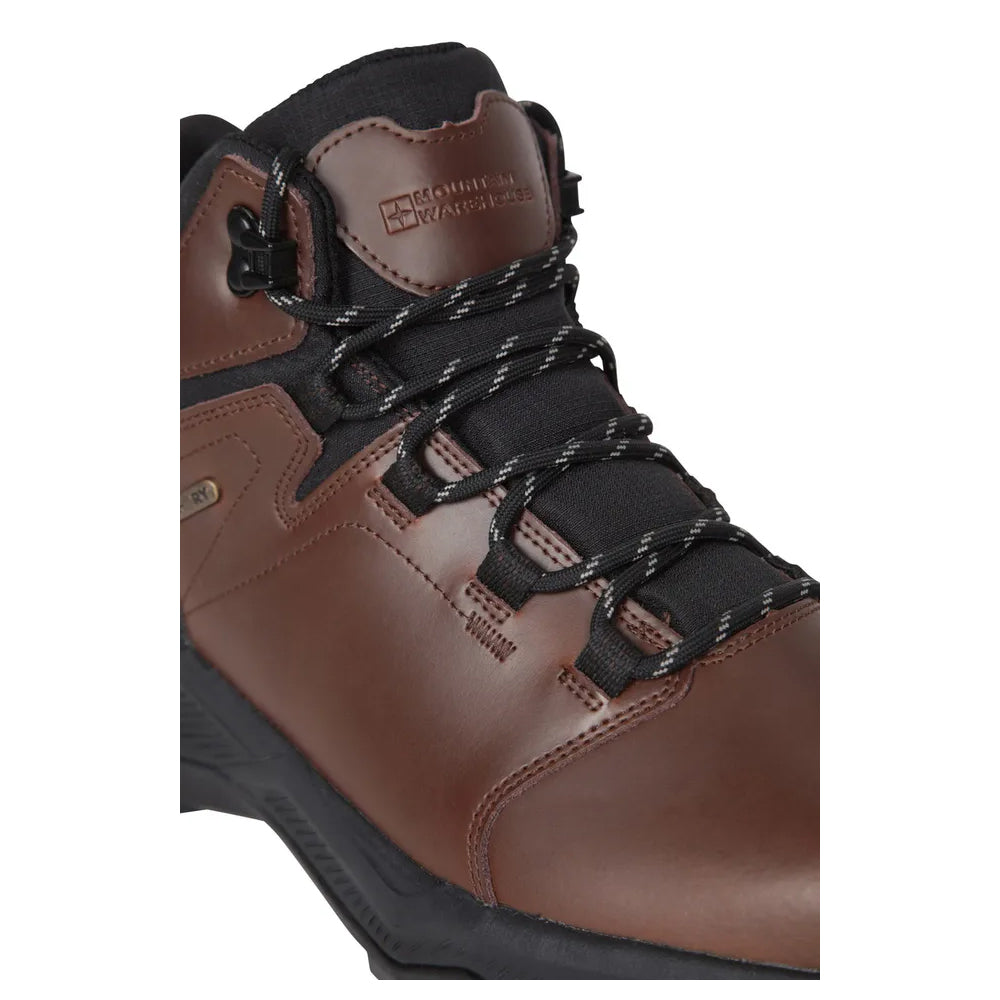Brown - Pack Shot - Mountain Warehouse Mens Exploration Leather Waterproof Walking Boots