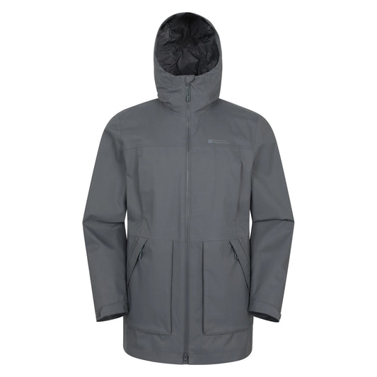 Grey - Front - Mountain Warehouse Mens Harbour Waterproof Jacket