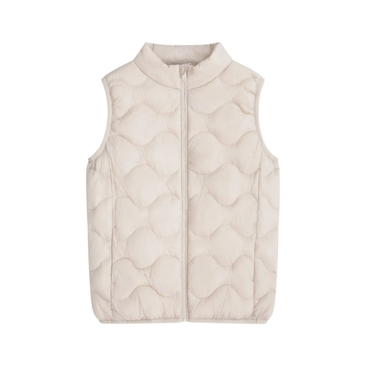 Beige - Front - Animal Childrens-Kids Quilted Water Resistant Sleeveless Gilet