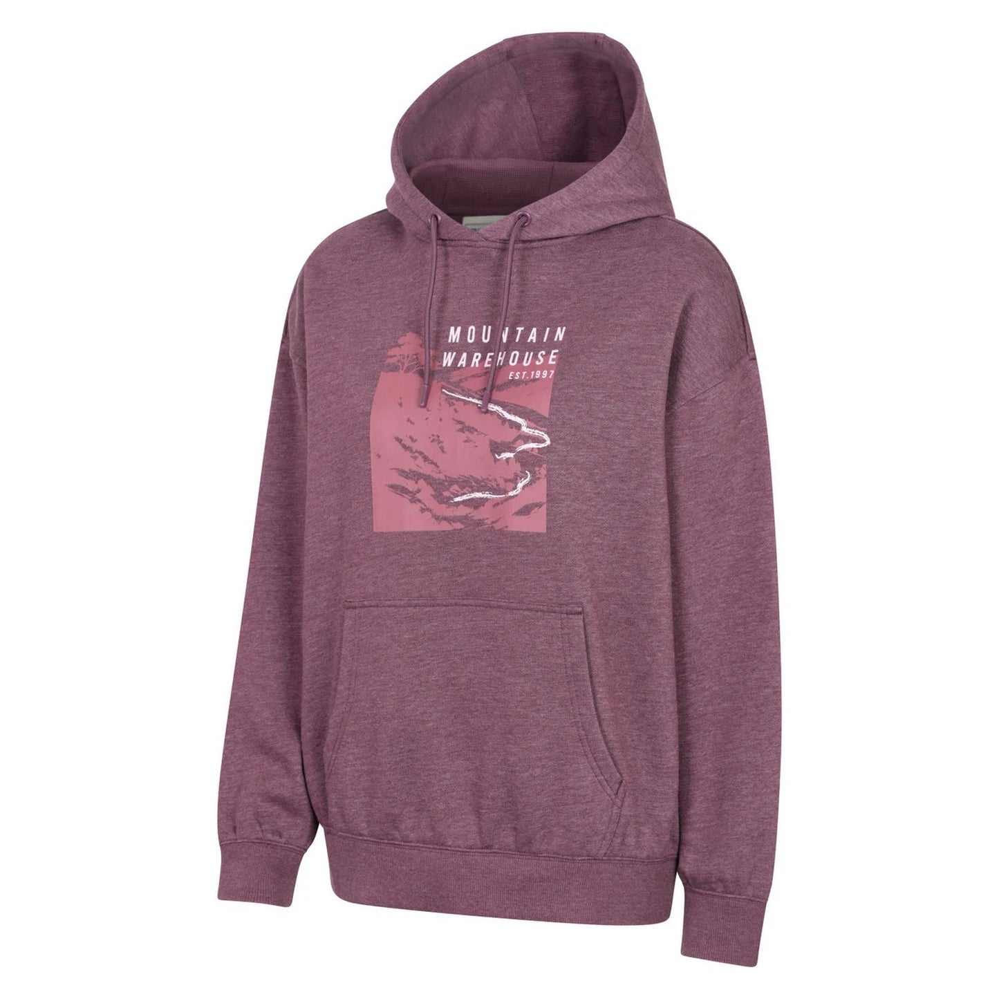 Burgundy - Side - Mountain Warehouse Womens-Ladies Winding Trek Relaxed Fit Hoodie