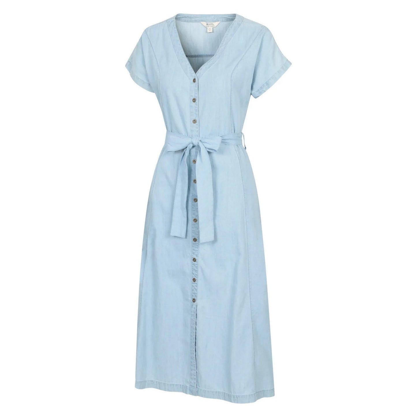 Pale Blue - Side - Mountain Warehouse Womens-Ladies Tulum Denim Tie Belt Dress