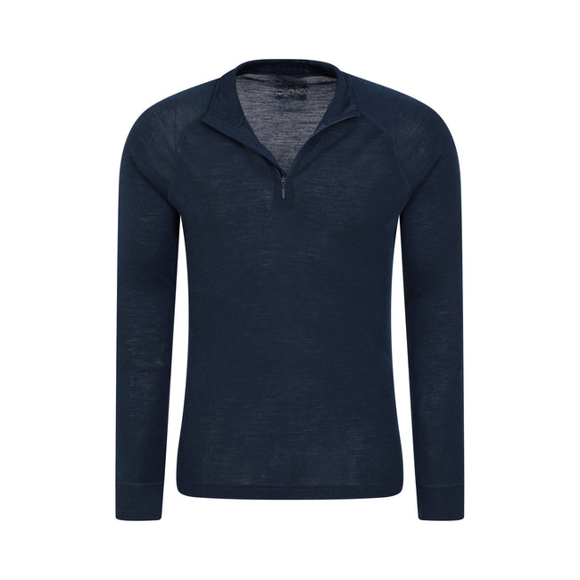 Navy - Lifestyle - Mountain Warehouse Mens Merino II Base Layer Top
